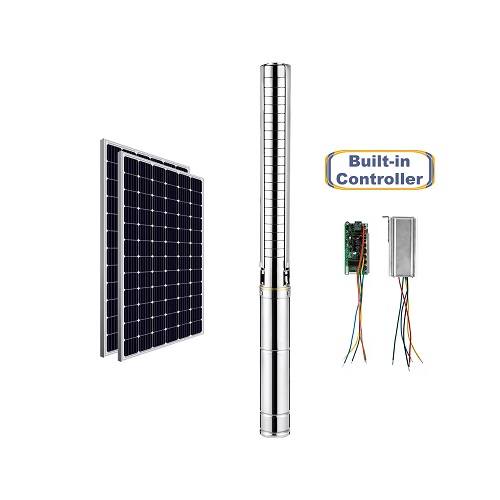 3 Inches DC Stainless Steel Impeller Controller In-built Solar Pump 